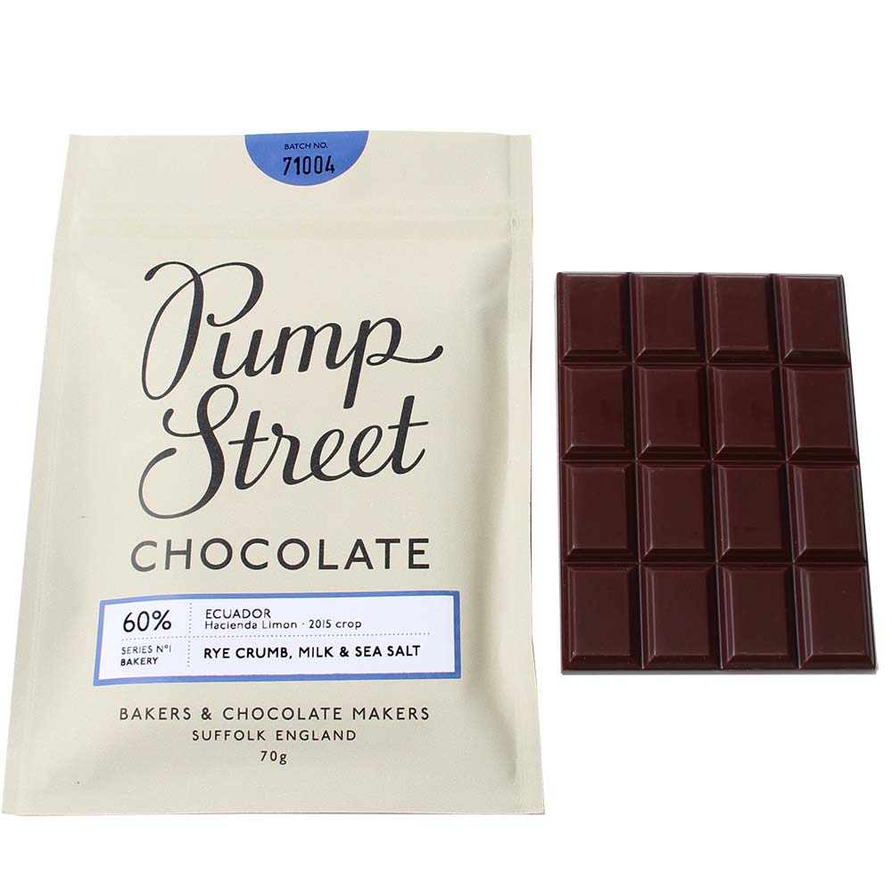 Pump Street Chocolate Bakery Series Rye Crumb, Milk & Sea Salt 60% 70g - Image 3