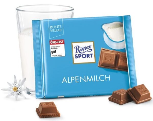 Ritter Sport Square Bar Alpine Milk Chocolate 100g - Image 2