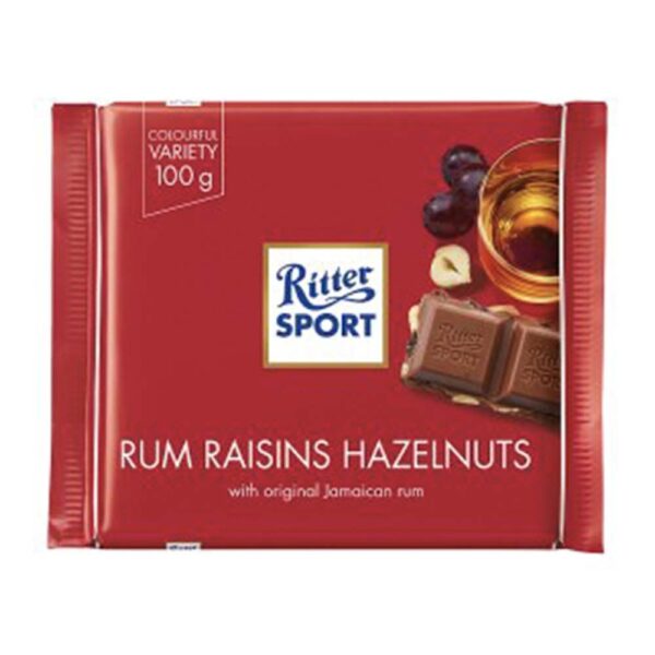 Ritter Sport Square Bar Rum Raisin Hazelnut 100g - Image 2