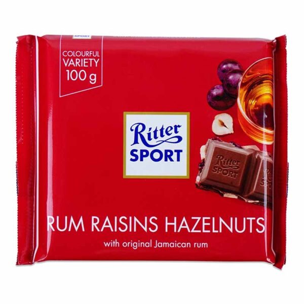 Ritter Sport Square Bar Rum Raisin Hazelnut 100g - Image 3
